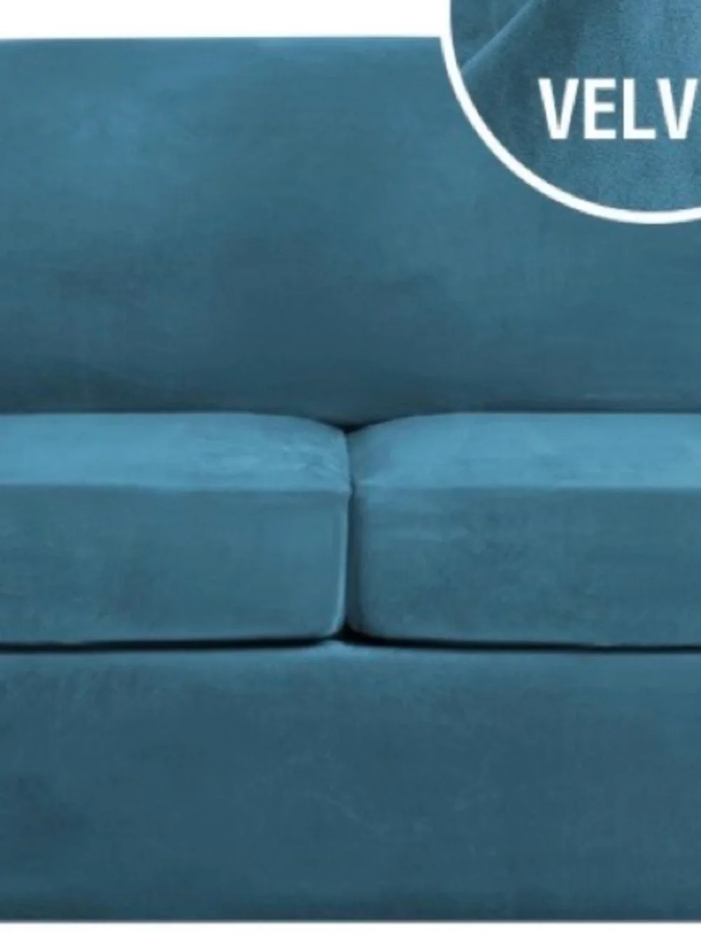 Real Velvet LOVESEAT Furniture Stretchy SlipCover 55-78” - PEACOCK BLUE